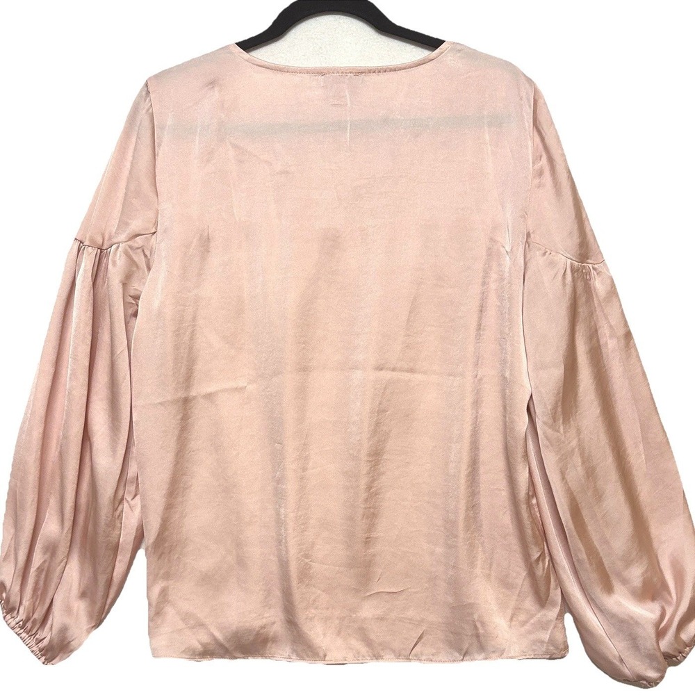 NWT Vince Camuto Pink Satin Blouse Coquette Fairy Balletcore Womens Shirt Size L - Picture 8 of 8